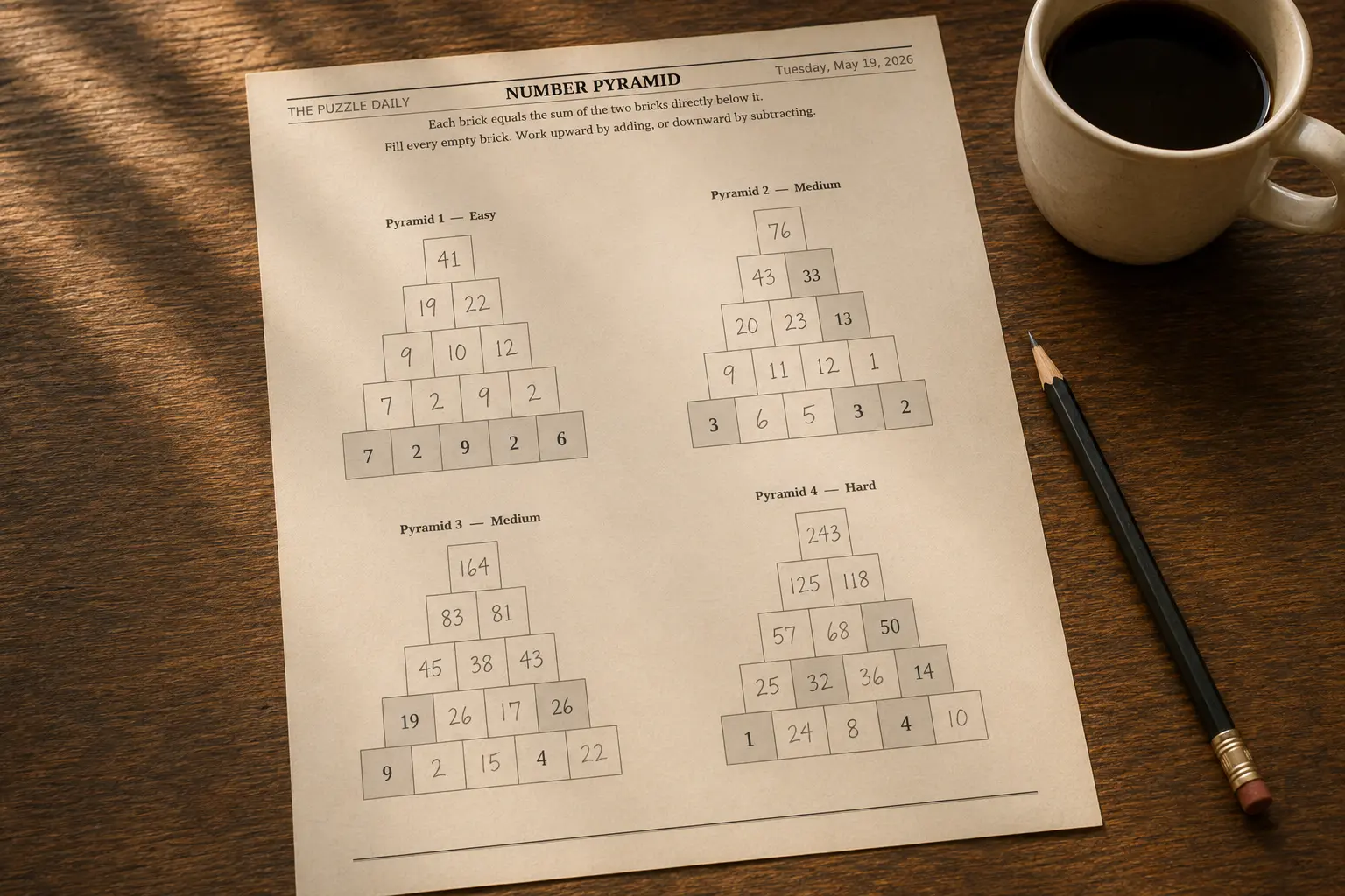 Number Pyramid Edition