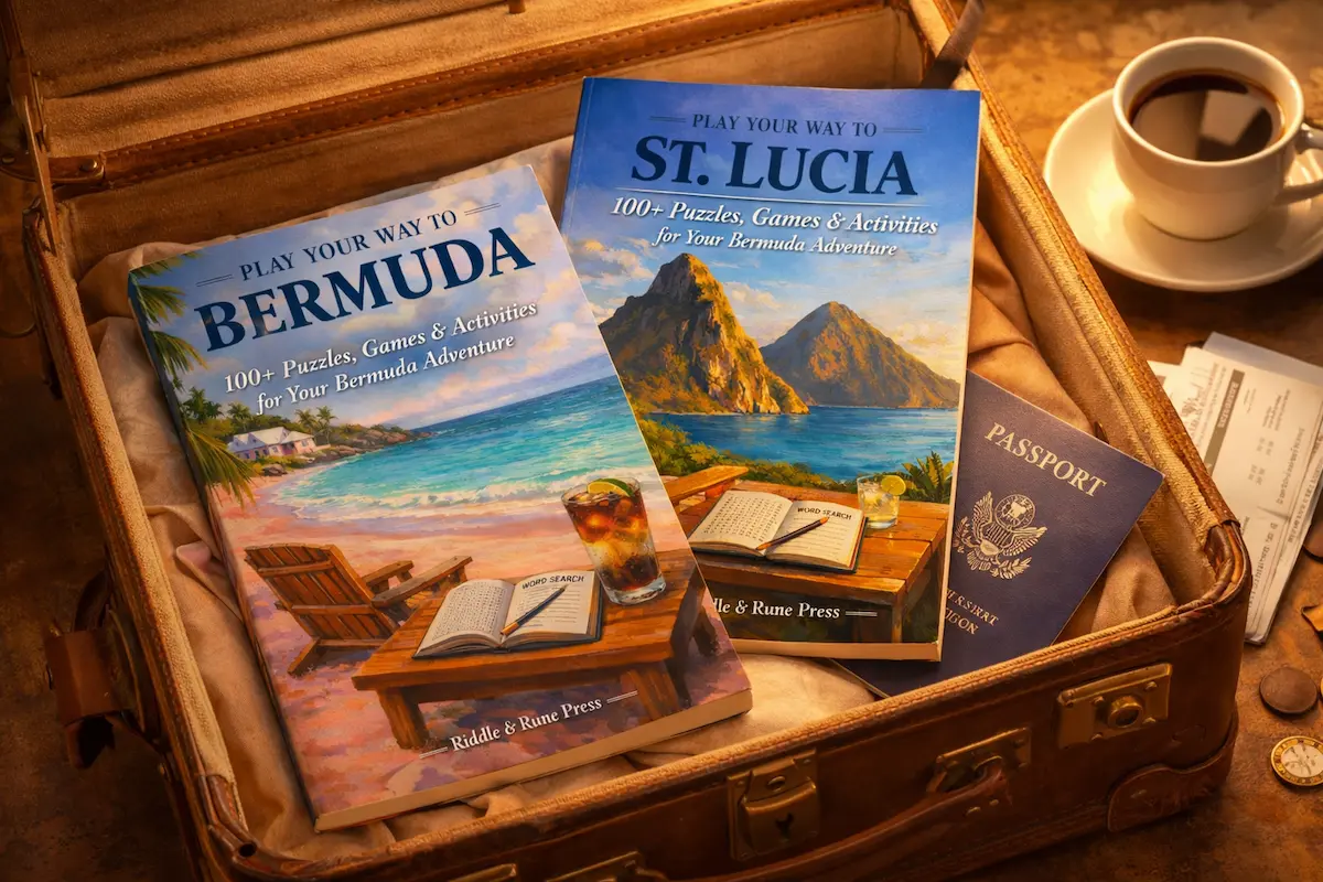 Play Your Way To travel puzzle book series